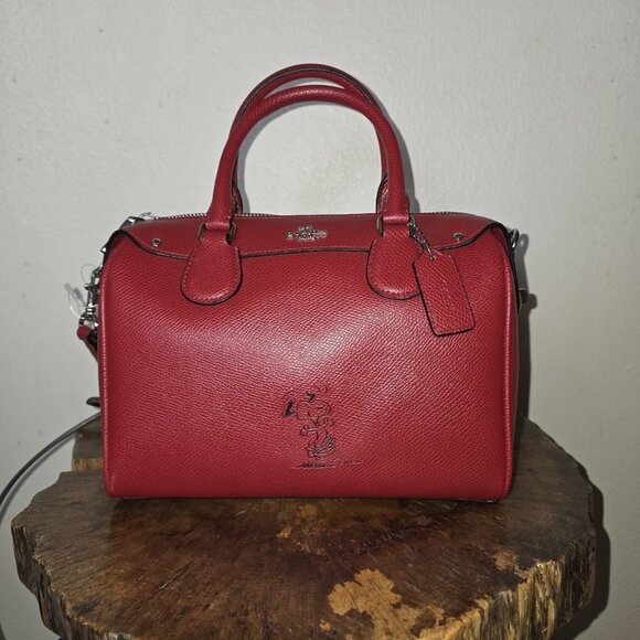 Coach x Peanuts Snoopy Mini Bennett Satchel Bag Red Leather F37272 NWOT Limited - Picture 12 of 16